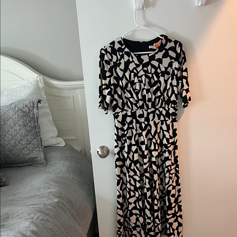 Black and Cream Patterned Dress